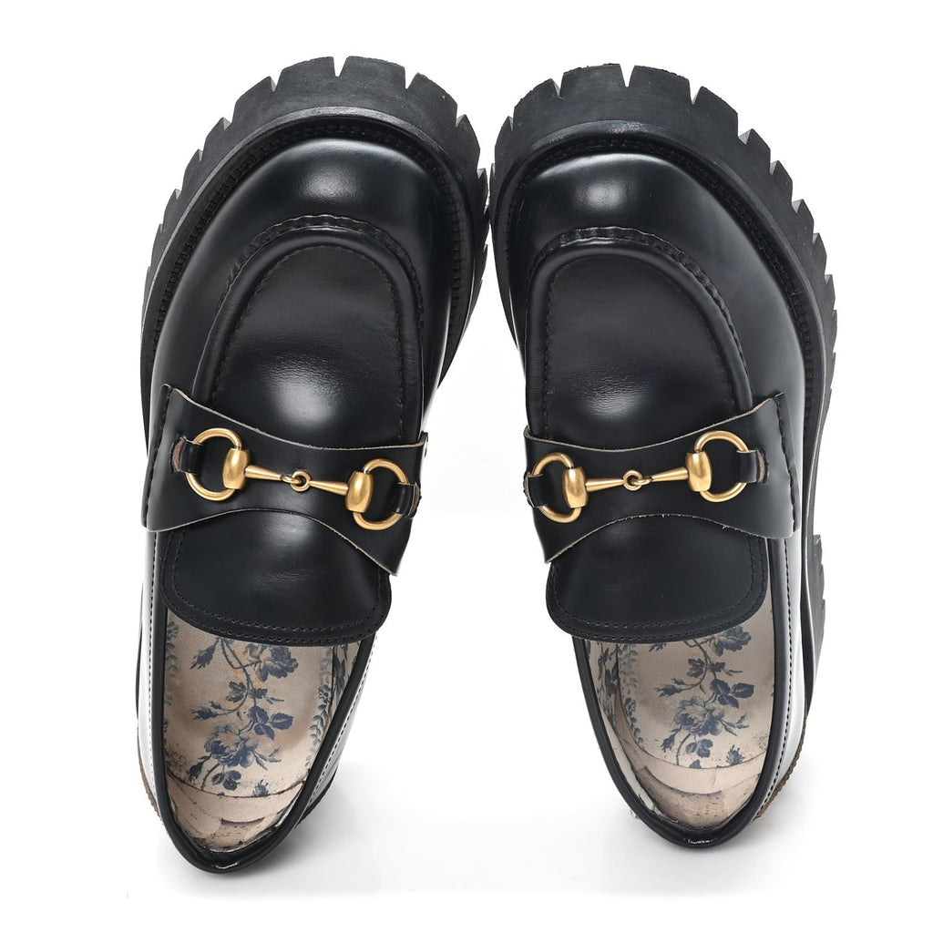 Cordovan Lux Womens Harald Horsebit 25mm Platform Loafers 40 Black