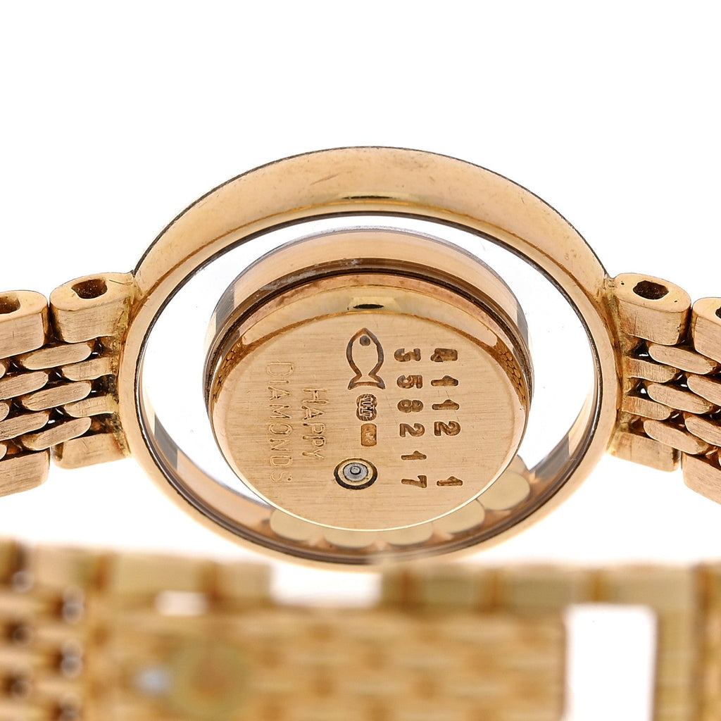 18K Yellow Gold 5 Diamond 22mm Happy Diamonds Quartz Watch