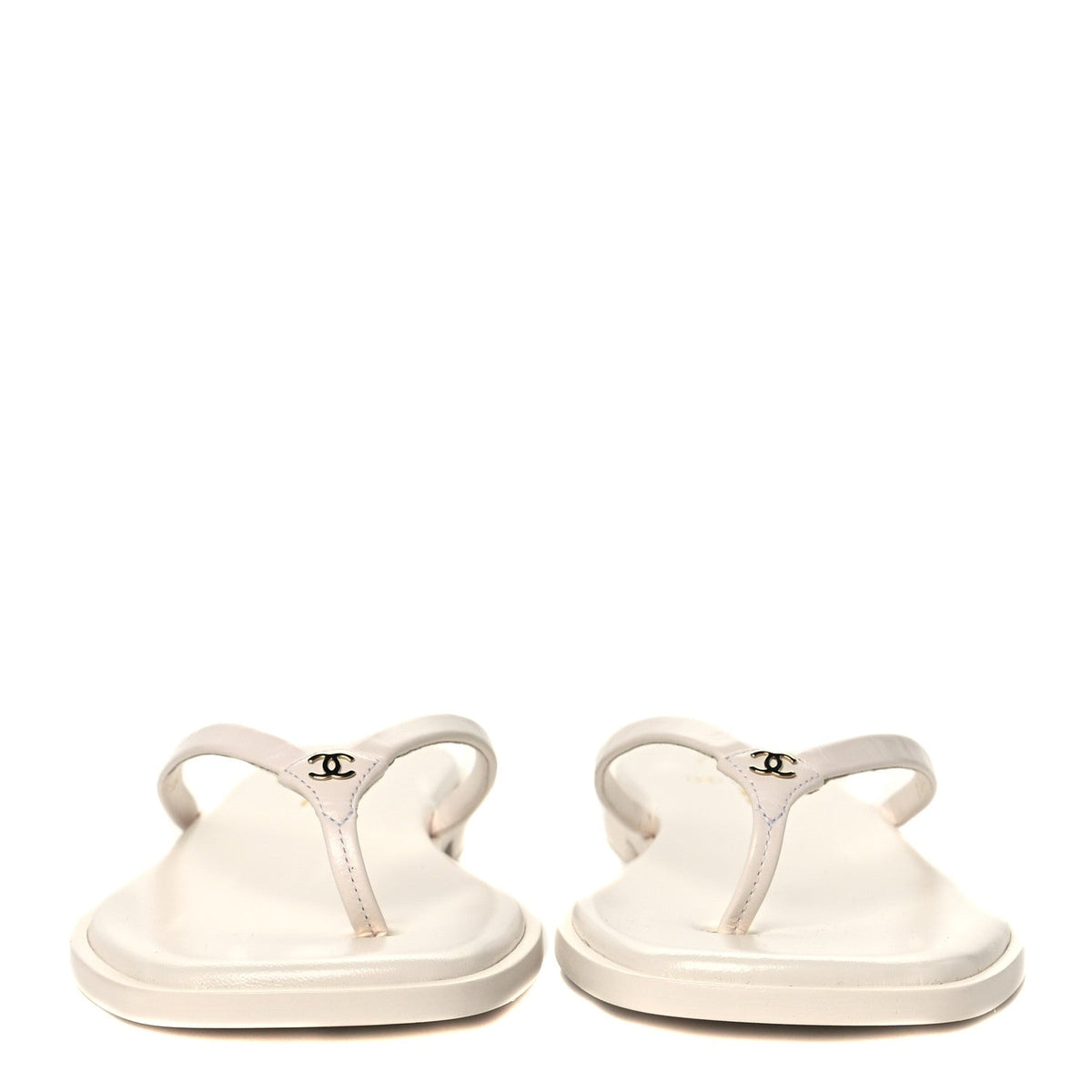 Goatskin CC Times Square Thong Sandals 42 White