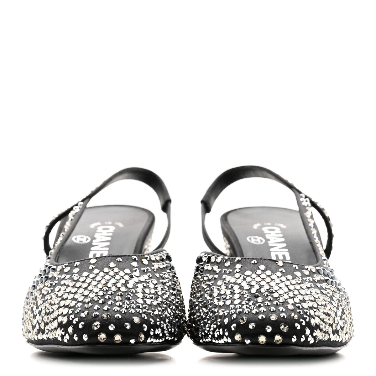 Strass Cap Toe CC Slingback Pumps 39.5 Black