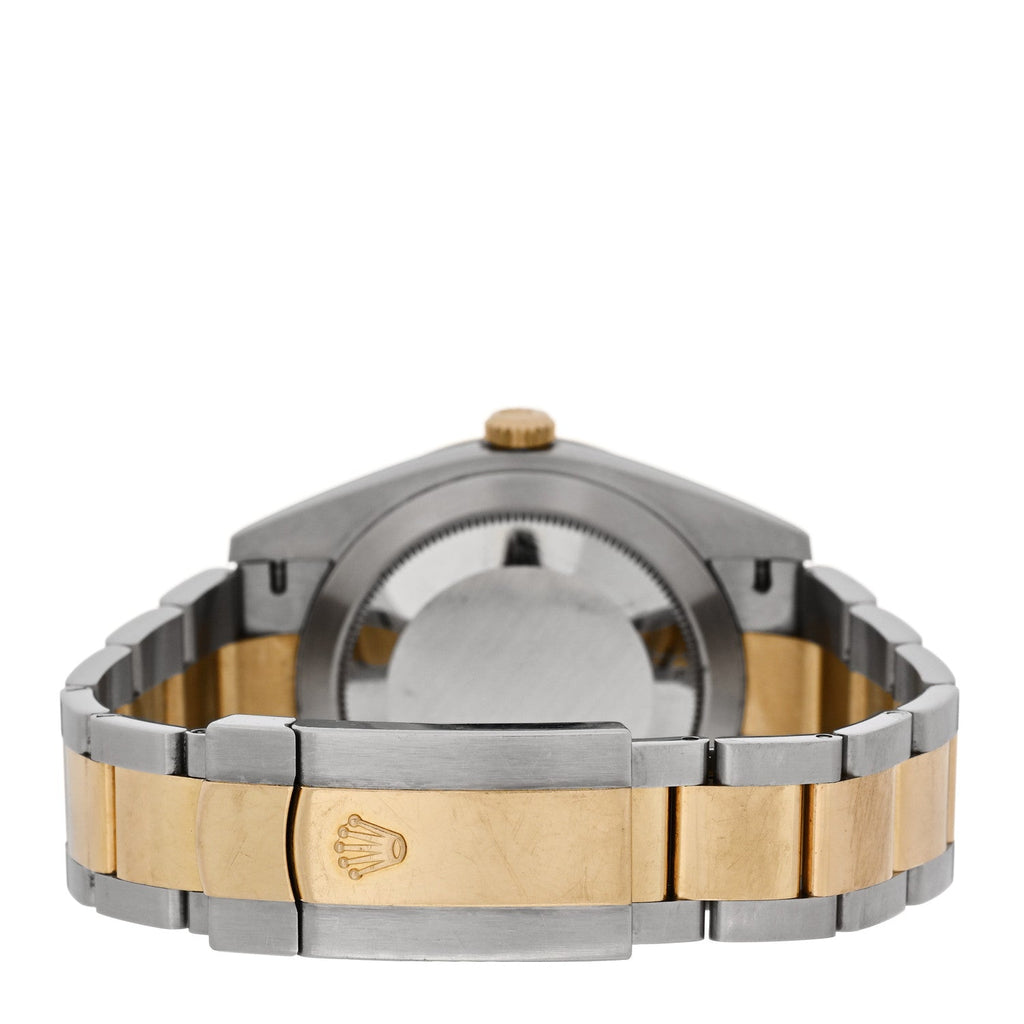 Stainless Steel 18K Yellow Gold 41mm Oyster Perpetual Datejust Watch Black 126333