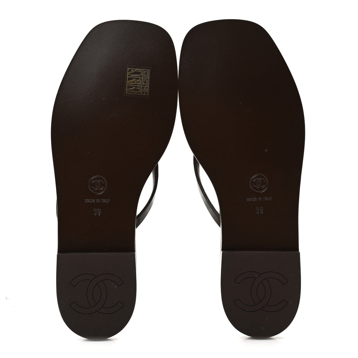 Goatskin CC Times Square Thong Sandals 39 Brown