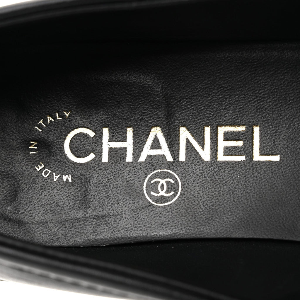 Lambskin Quilted CC Turnlock Loafers 40 Black