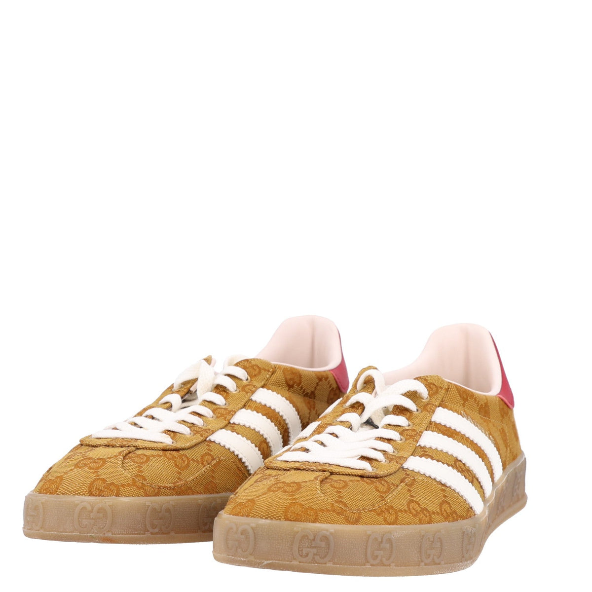 X ADIDAS Vintage GG Monogram Mens Gazelle Sneakers 11.5 Mid Natural Nut Off White