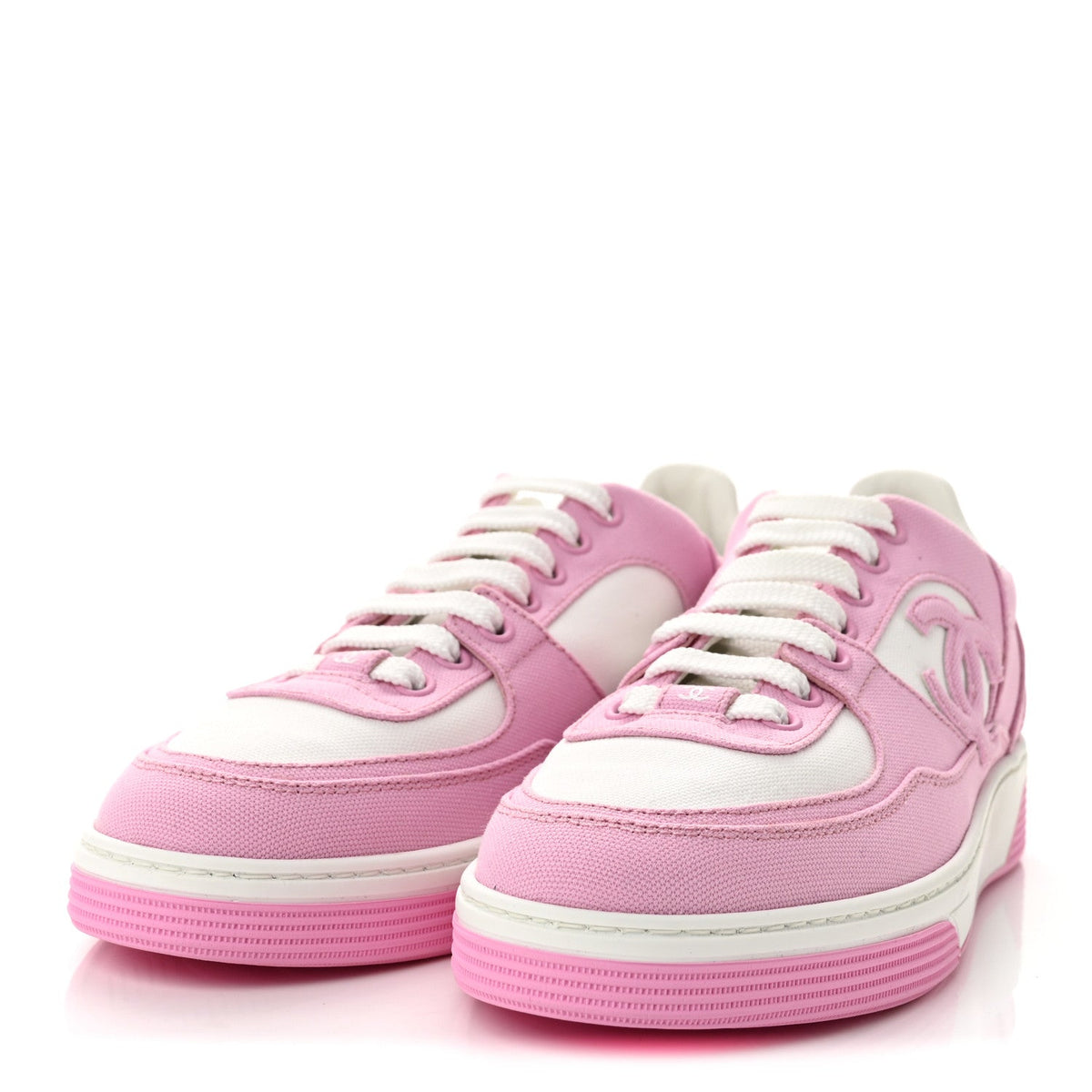 Cotton Sneakers 37.5 Pink White