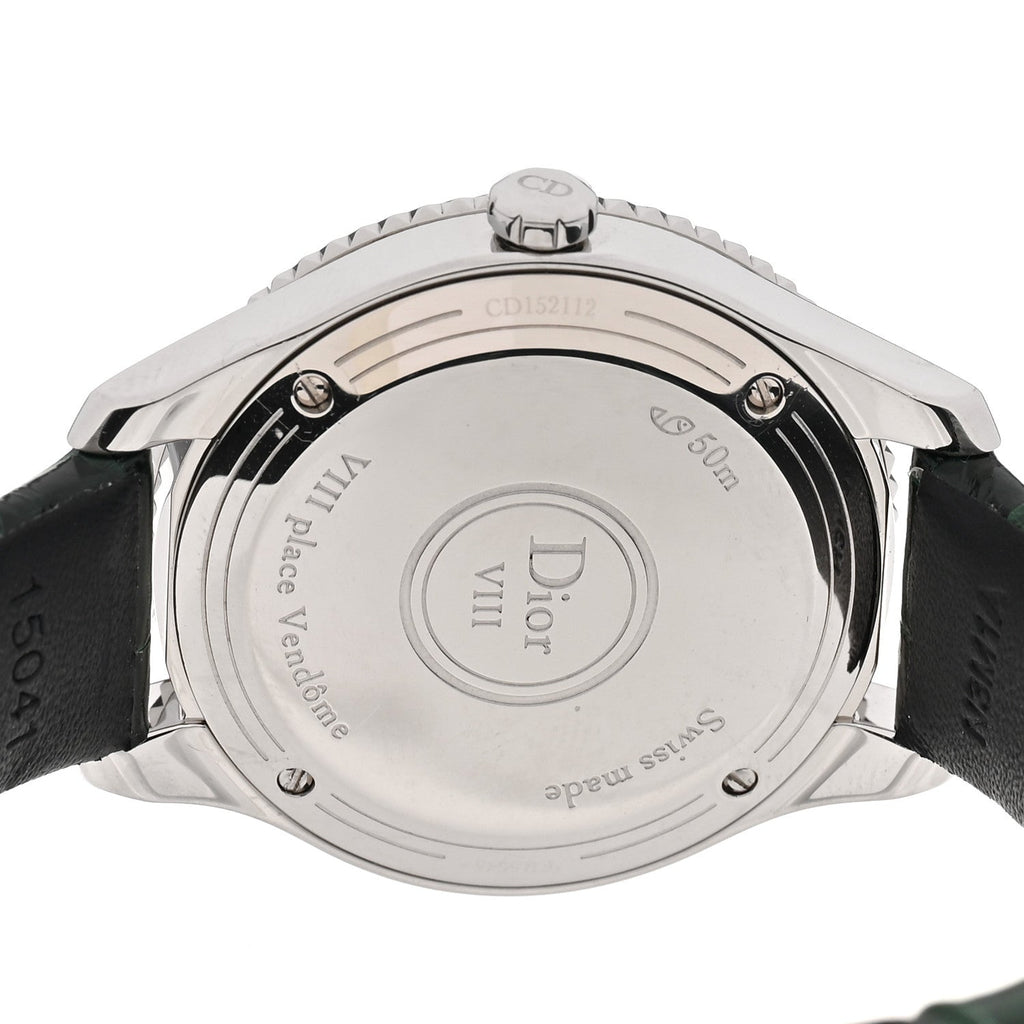 Stainless Steel Alligator Diamond Bezel 32mm Dior VIII Montaigne Quartz Watch White