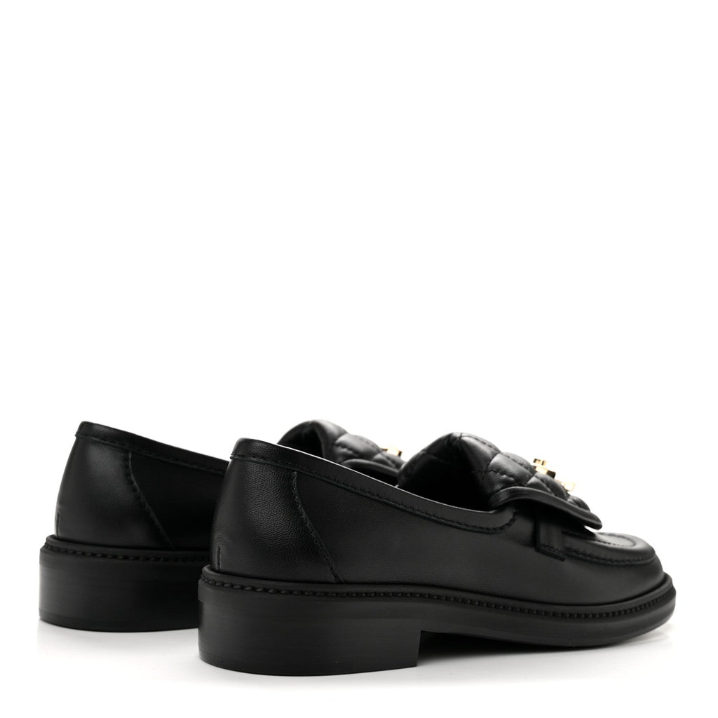 Lambskin Quilted CC Turnlock Loafers 36 Black