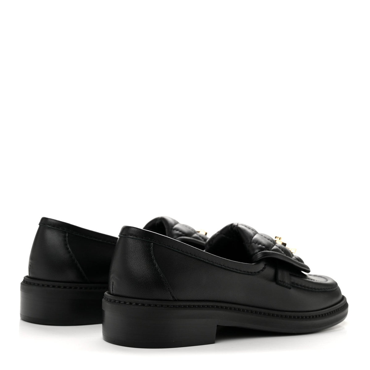 Lambskin Quilted CC Turnlock Loafers 36 Black
