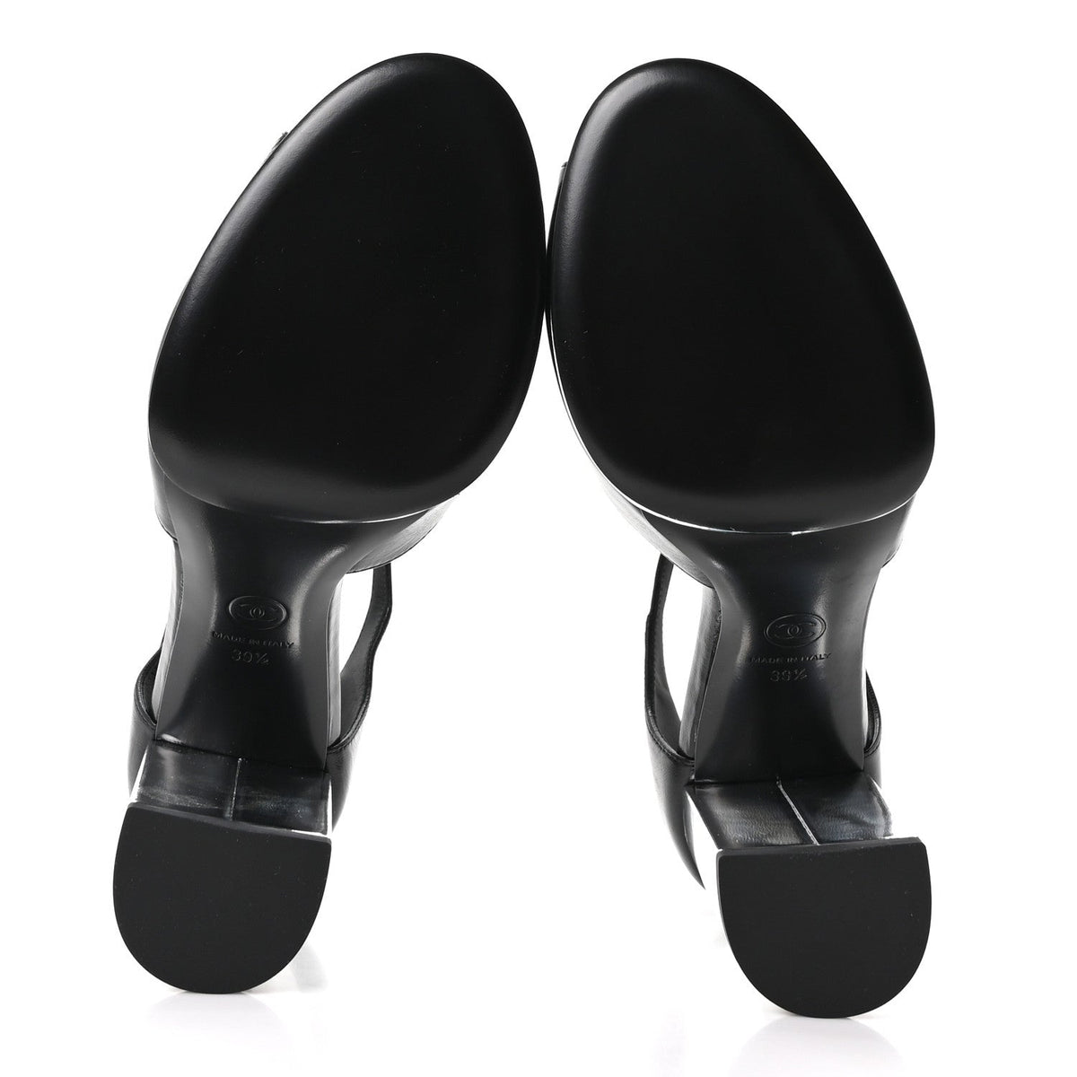 Shiny Lambskin Sandals 39.5 Black