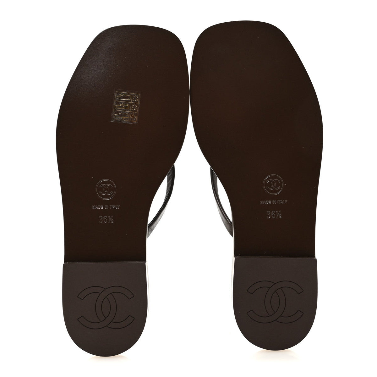 Goatskin CC Times Square Thong Sandals 36.5 Brown