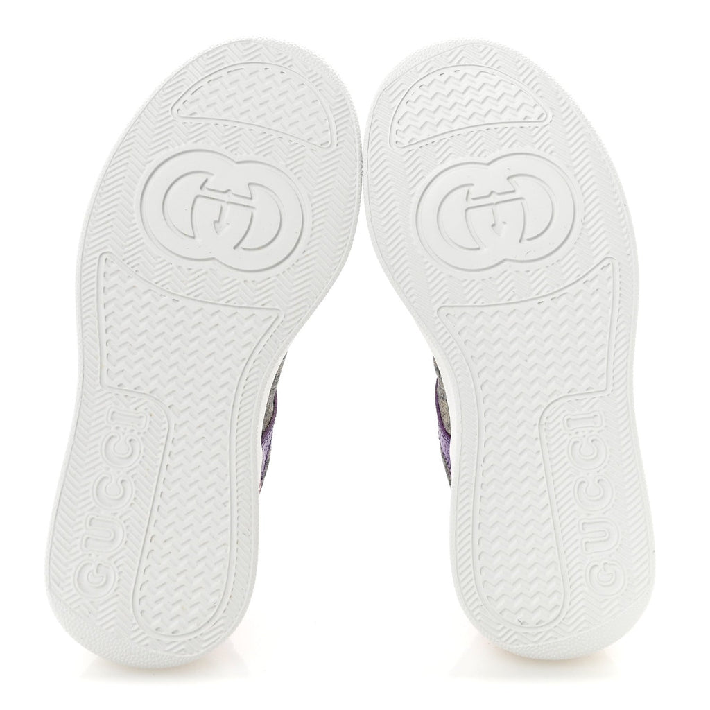 Calfskin GG Supreme Monogram Perforated Womens Platform 55mm Sneakers 35 Beige Ebony Sugar Pink Crop Shine Purple