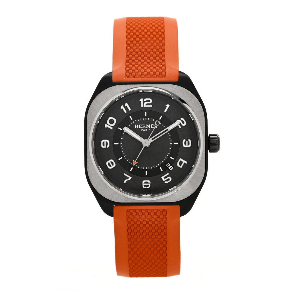 DLC Coated Titanium Rubber 39mm H08 Automatic Watch Orange