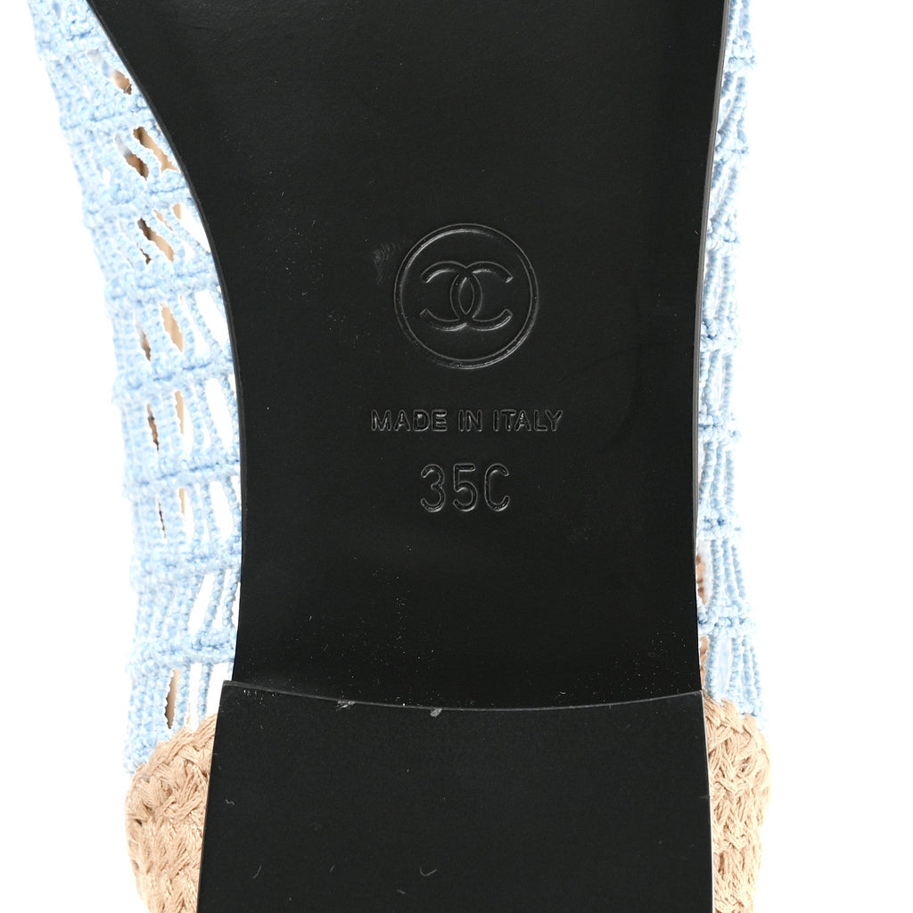 Raffia CC Cap Toe Ballerina Flats 35 Blue Beige