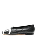 Lambskin Quilted CC Cambon Ballet Flats 38.5 Black White