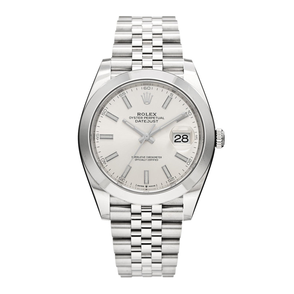 Stainless Steel 41mm Oyster Perpetual Datejust Watch Silver 126300