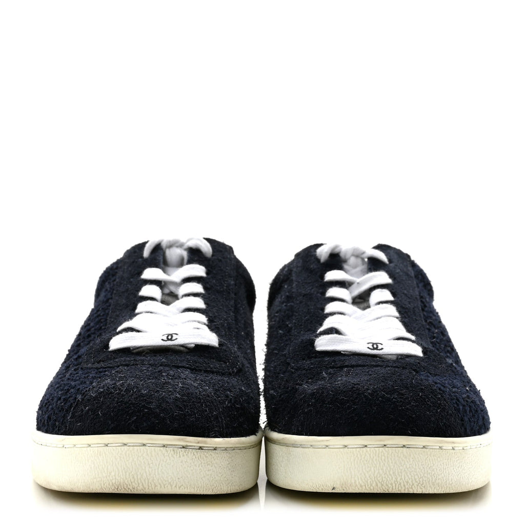 Tweed Suede Womens Sneakers 40.5 Navy