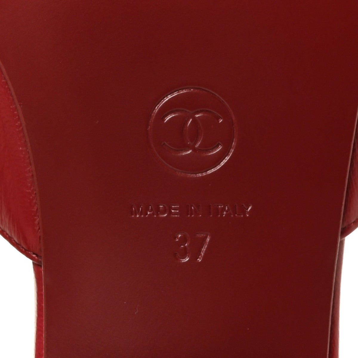 Lambskin CC Thong Sandals 37 Burgundy