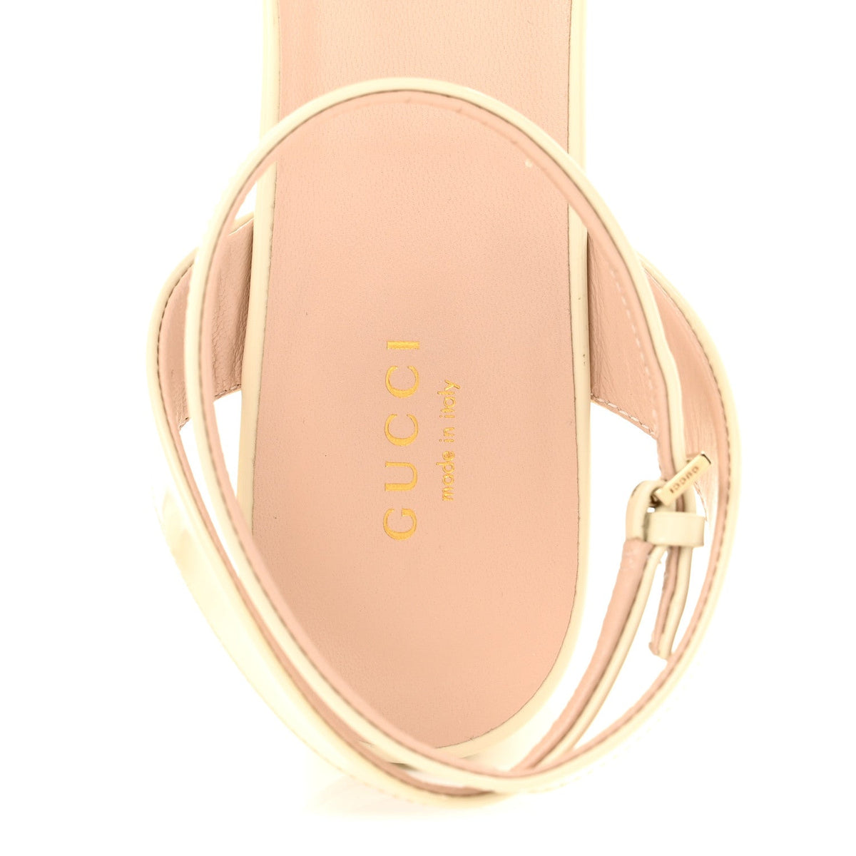 Superlight Calfskin Horsebit Platform Sandals  39.5 New Ivory