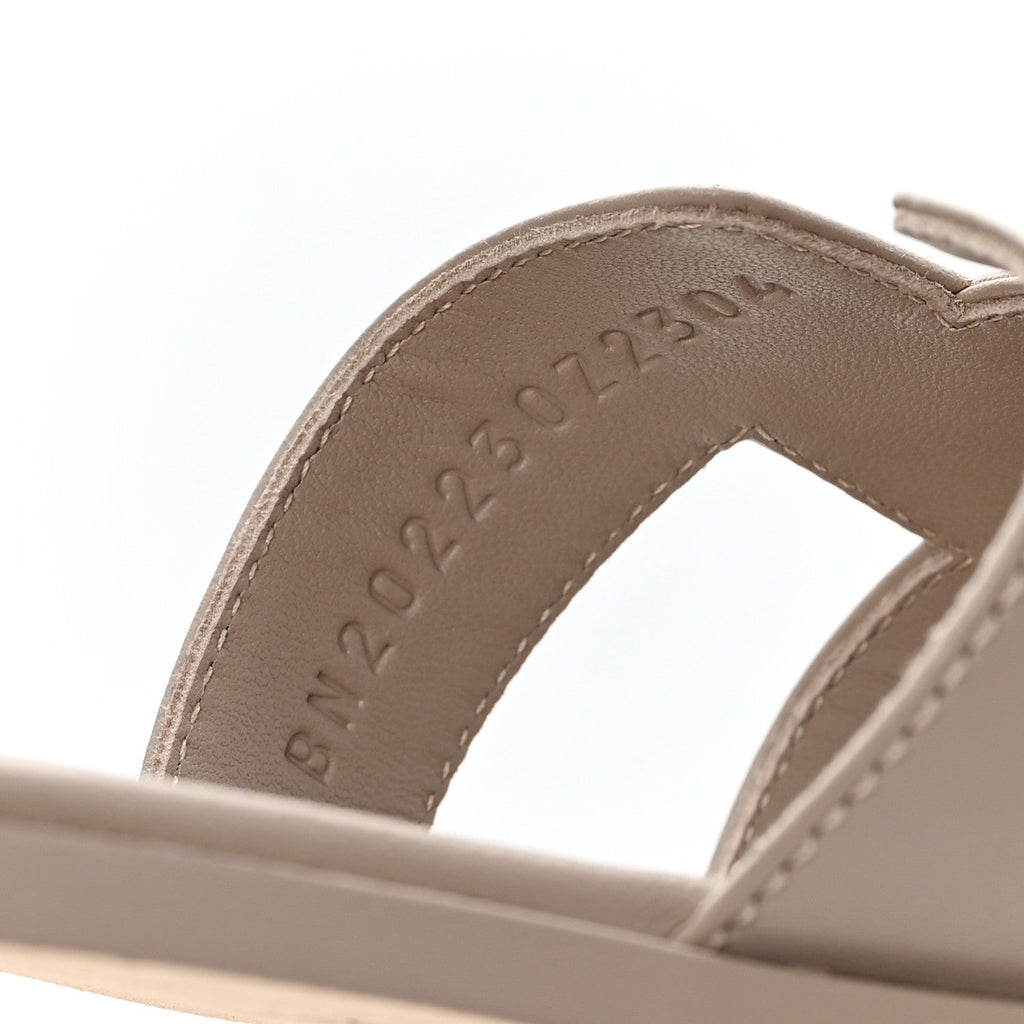 Box Calfskin Oran Sandals 37 Beige Mastic