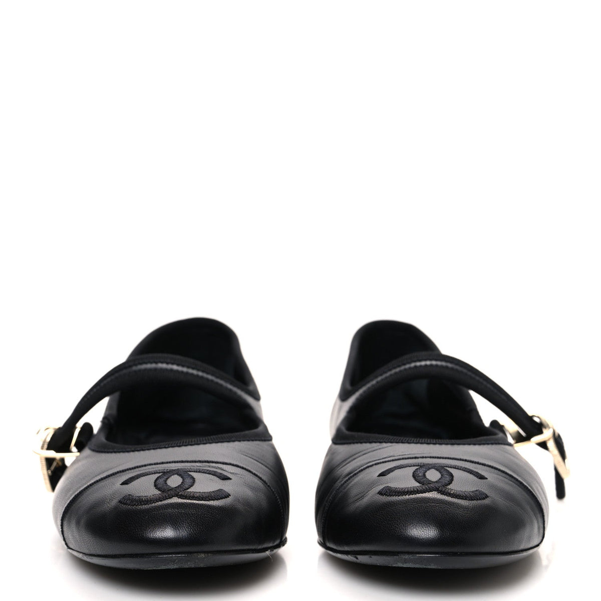 Lambskin Mary Jane Flats 40 Black