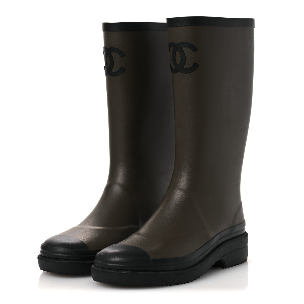 Caoutchouk CC High Boots 35 Khaki Black