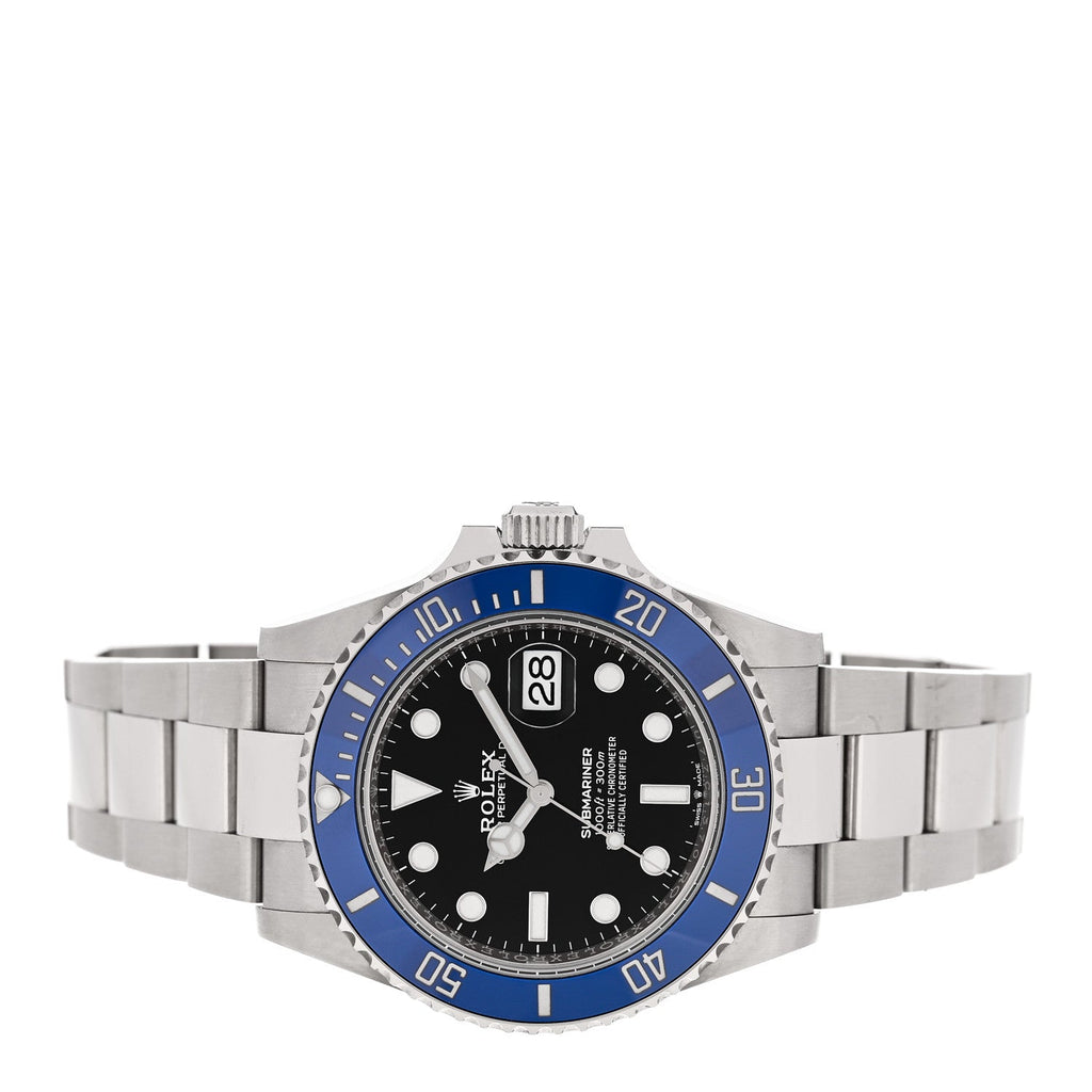 18K White Gold 41mm Oyster Perpetual Submariner Cookie Monster Watch Black 126619LB