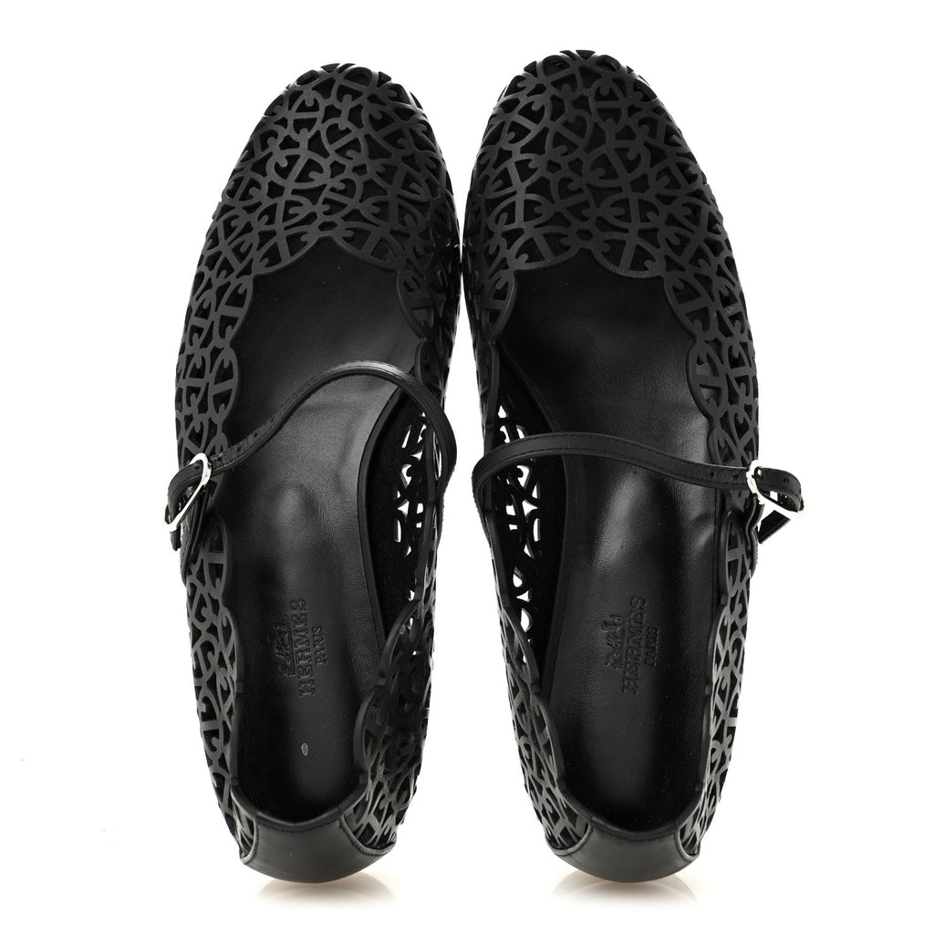 Calfskin Chaine d'Ancre Meli Ballet Flats 38 Black