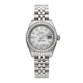 Stainless Steel 18K White Gold Diamond Mother of Pearl 26mm Oyster Perpetual Datejust Watch 179384
