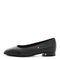 Lambskin Cap Toe CC Uniform Ballerina Flats 36.5 Black