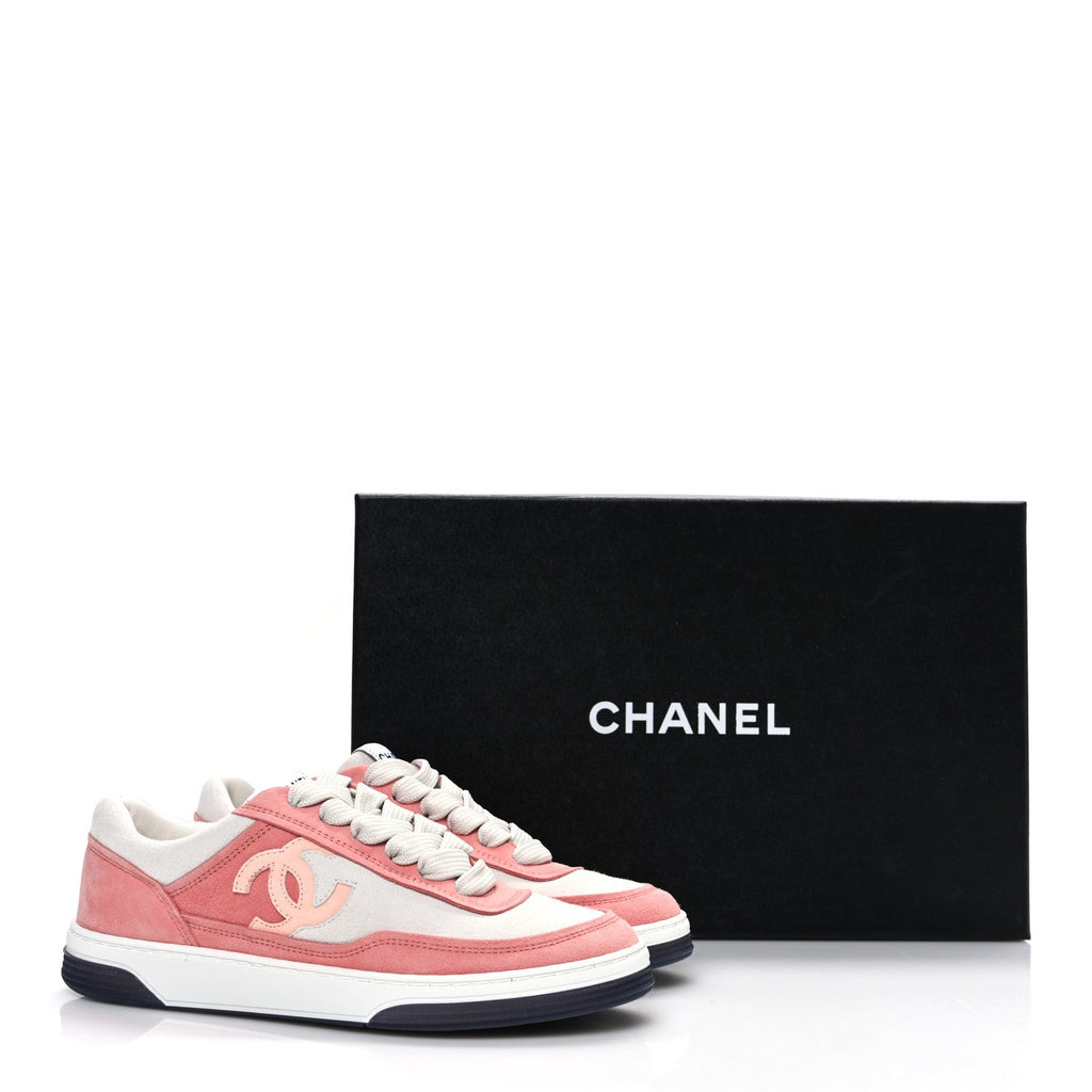 Suede Kidskin Womens CC Sneakers 35.5 White Pink