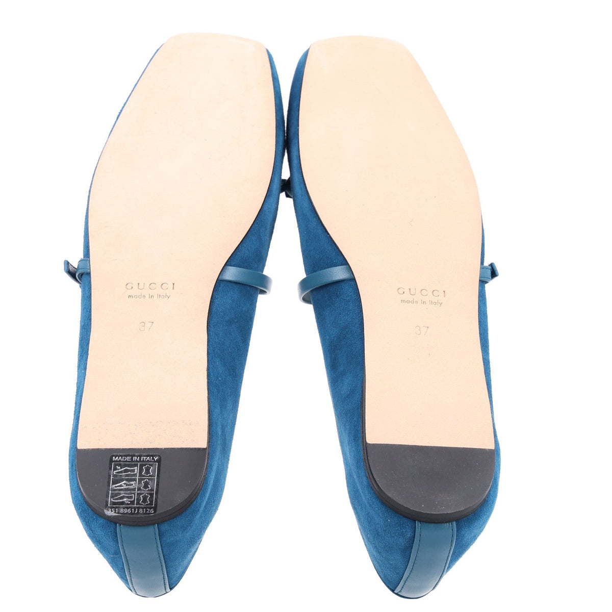 Kid Scamosciato Nappa Camargue Horsebit Ballet Flats 37 Deep Acqua