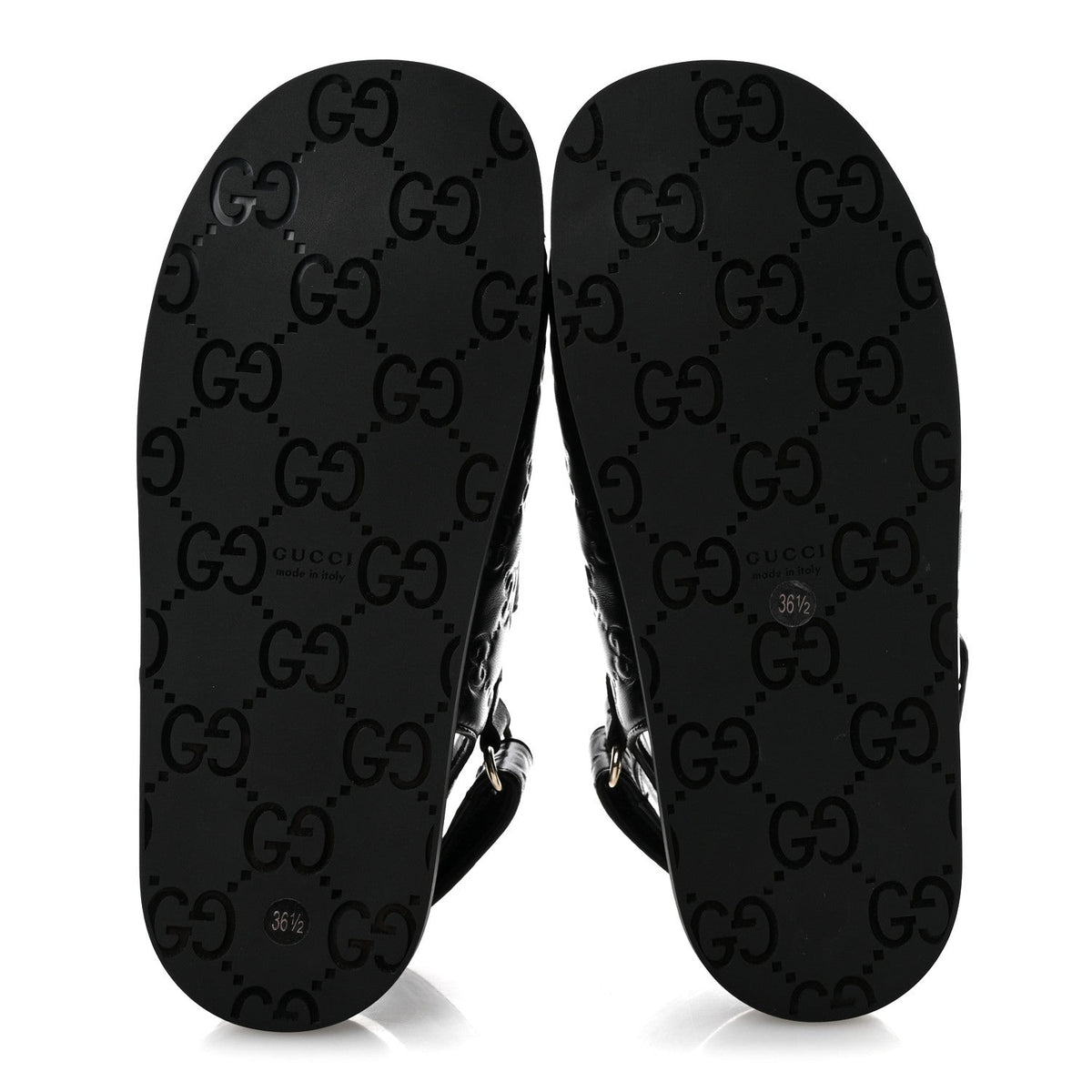 Guccissima GG Embossed Womens Sandals 36.5 Black