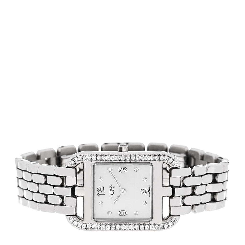 Stainless Steel Diamond Bezel Mother of Pearl 23mm Cape Cod Quartz Watch