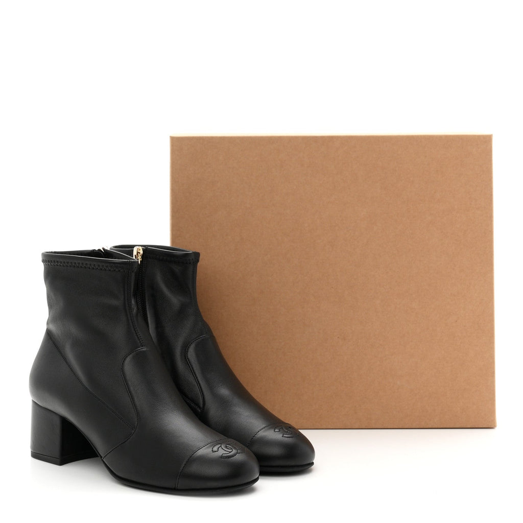 Lambskin Ankle Boots 38 Black