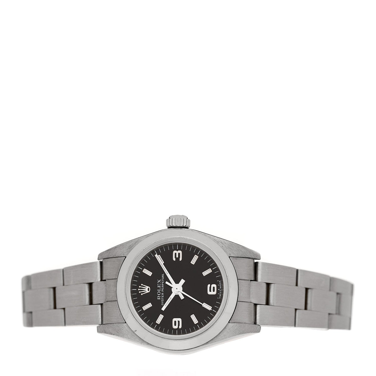 Stainless Steel 24mm Oyster Perpetual Watch Black 76080