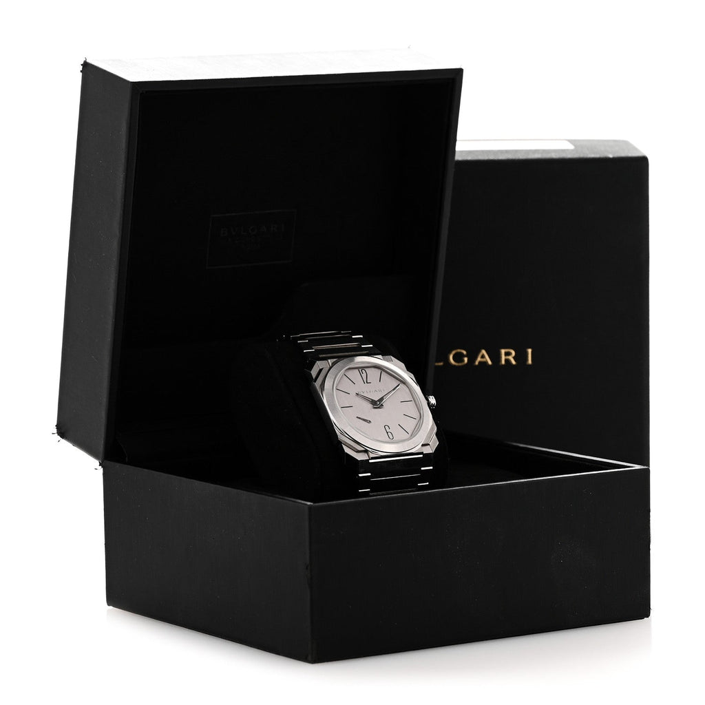 Stainless Steel 40mm Octo Finissimo Automatic Watch Silver