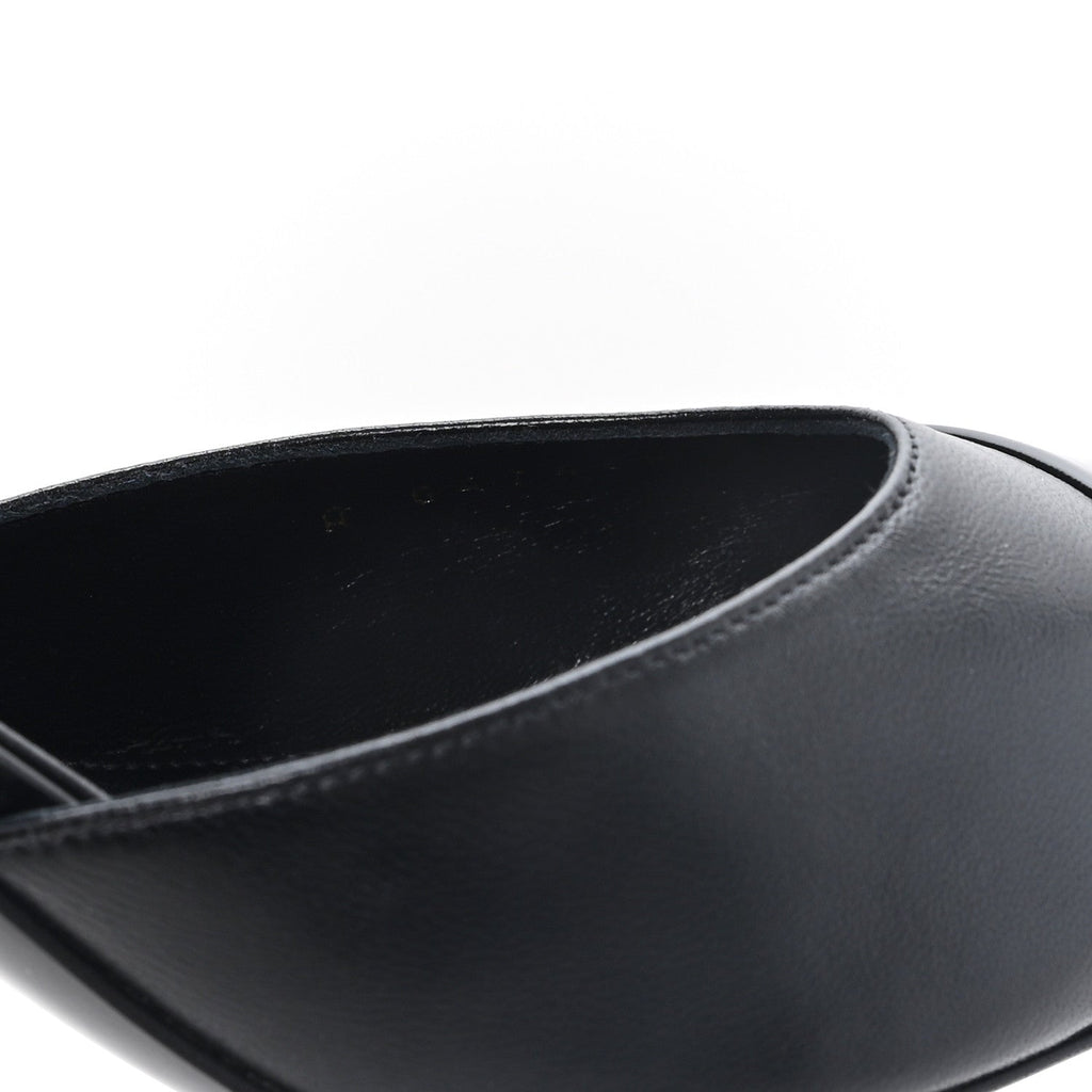 Lambskin Patent Cap Toe CC Apple Slingback Pumps 41 Black