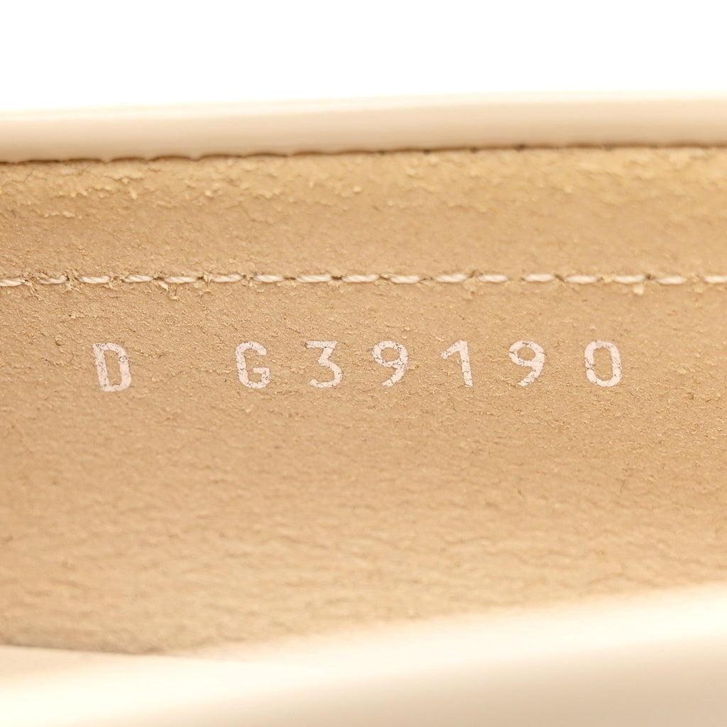 Shiny Calfskin Logo Loafers 39.5 Beige