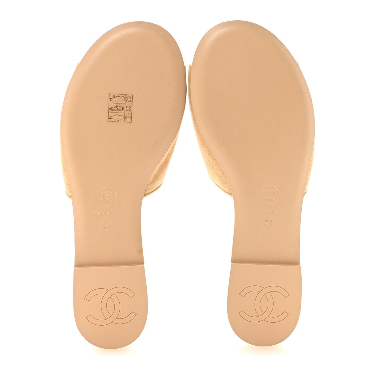 Suede Kidskin Velcro Mules 38 Beige