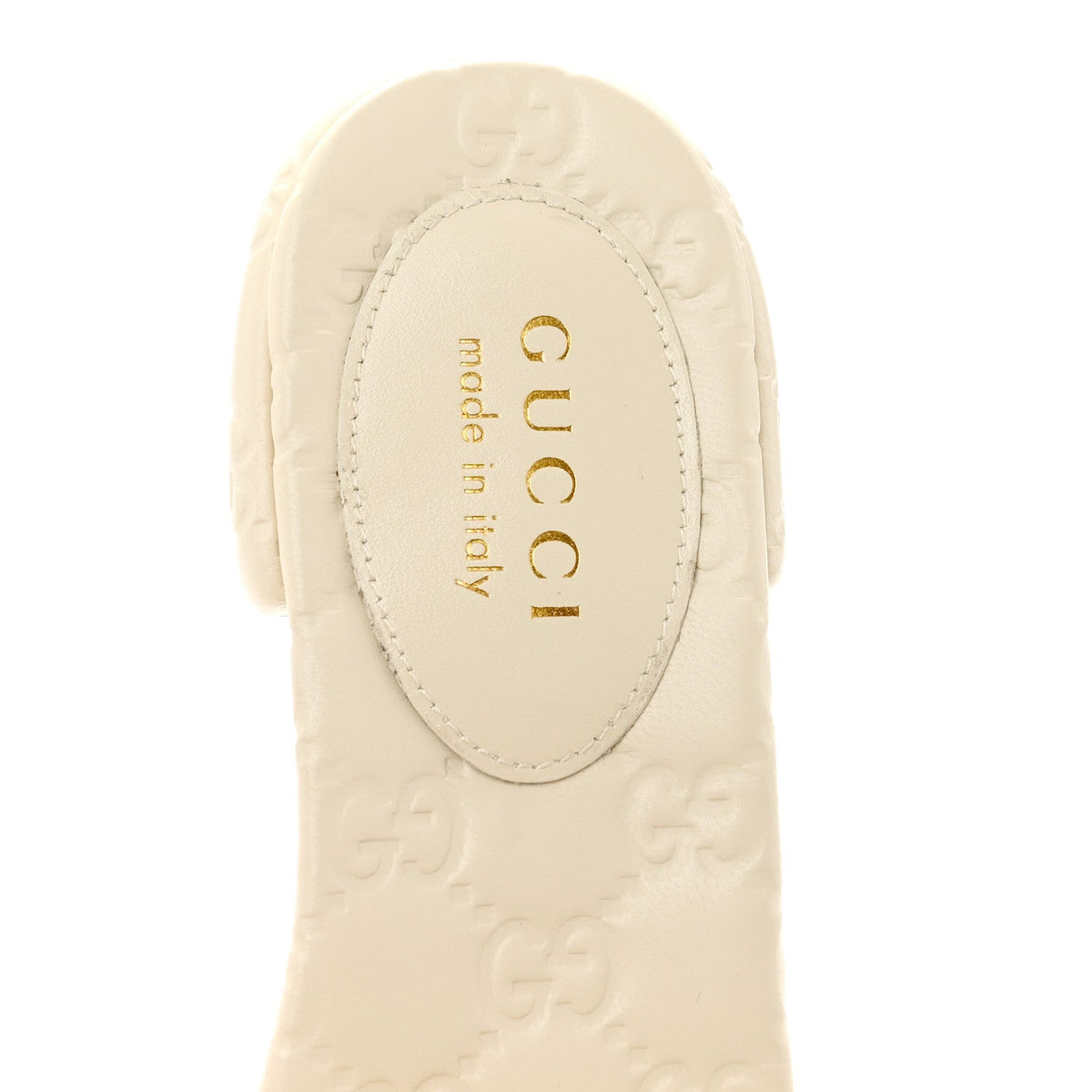 Nappa Double GG Flat Slide Sandals 38.5 New Ivoire
