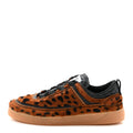 Lambskin Cheetah Print Quilted Sneakers 38.5 Brown Black