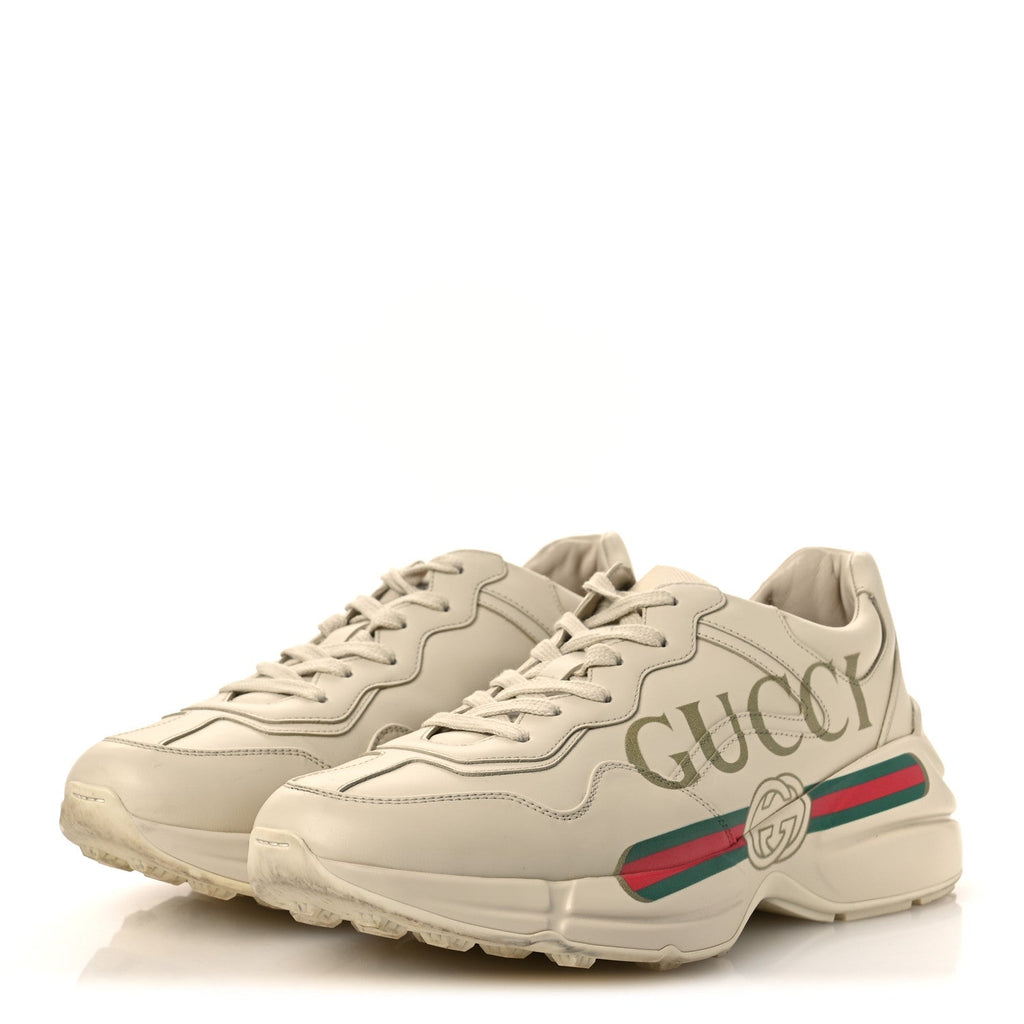 Calfskin Logo Womens Rhyton Sneakers 41 Ivory