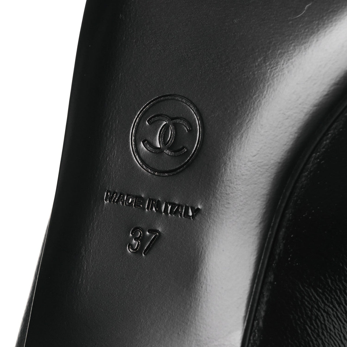 Shiny Lambskin Grosgrain Pearl Mary Jane Flats 37 Black