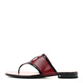 Lambskin Patent Calfskin CC Thong Sandals 39 Burgundy Black
