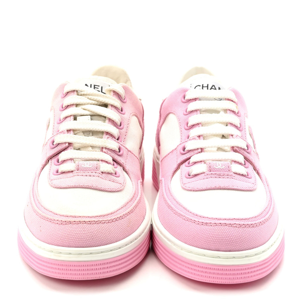 Cotton Sneakers 36 Pink White