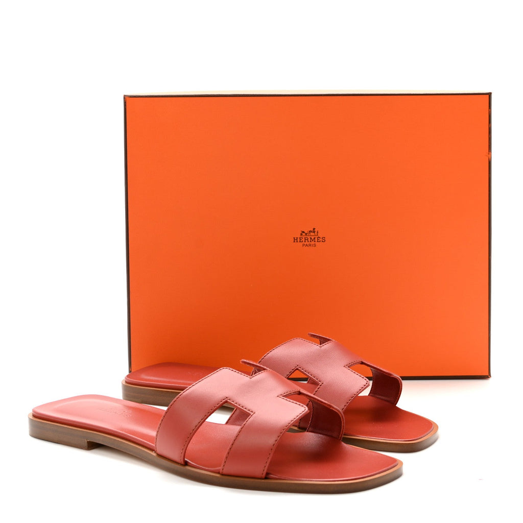 Calfskin Oran Oran Sandals 40 Orange Brulee
