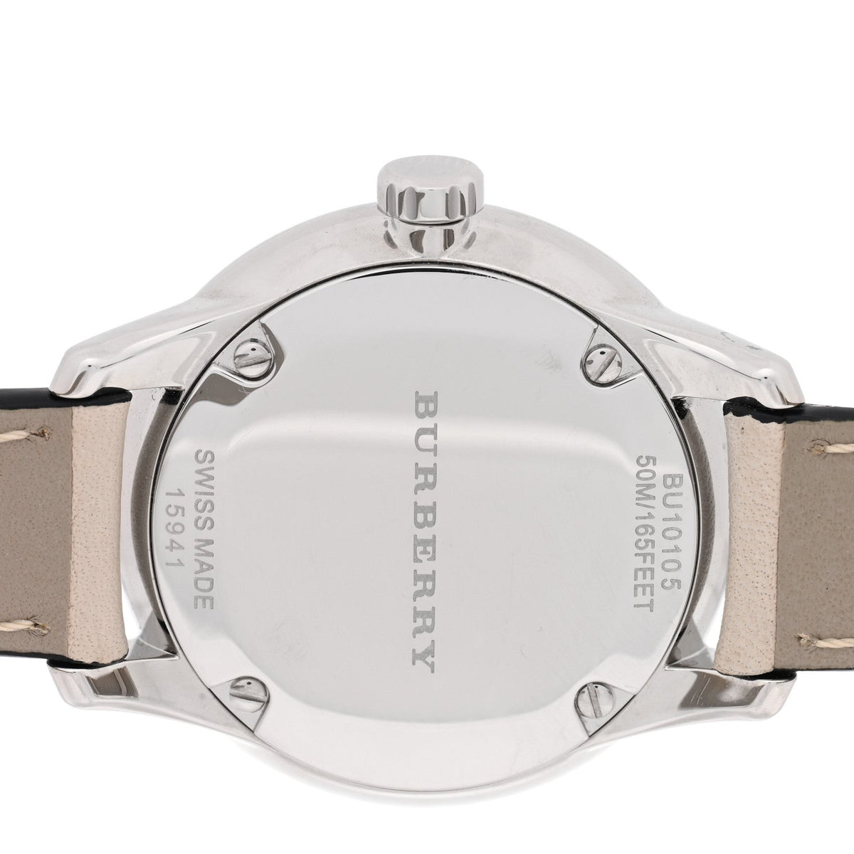 Stainless Steel Calfskin Diamond 32mm Classic Round Quartz Watch Taupe BU10105