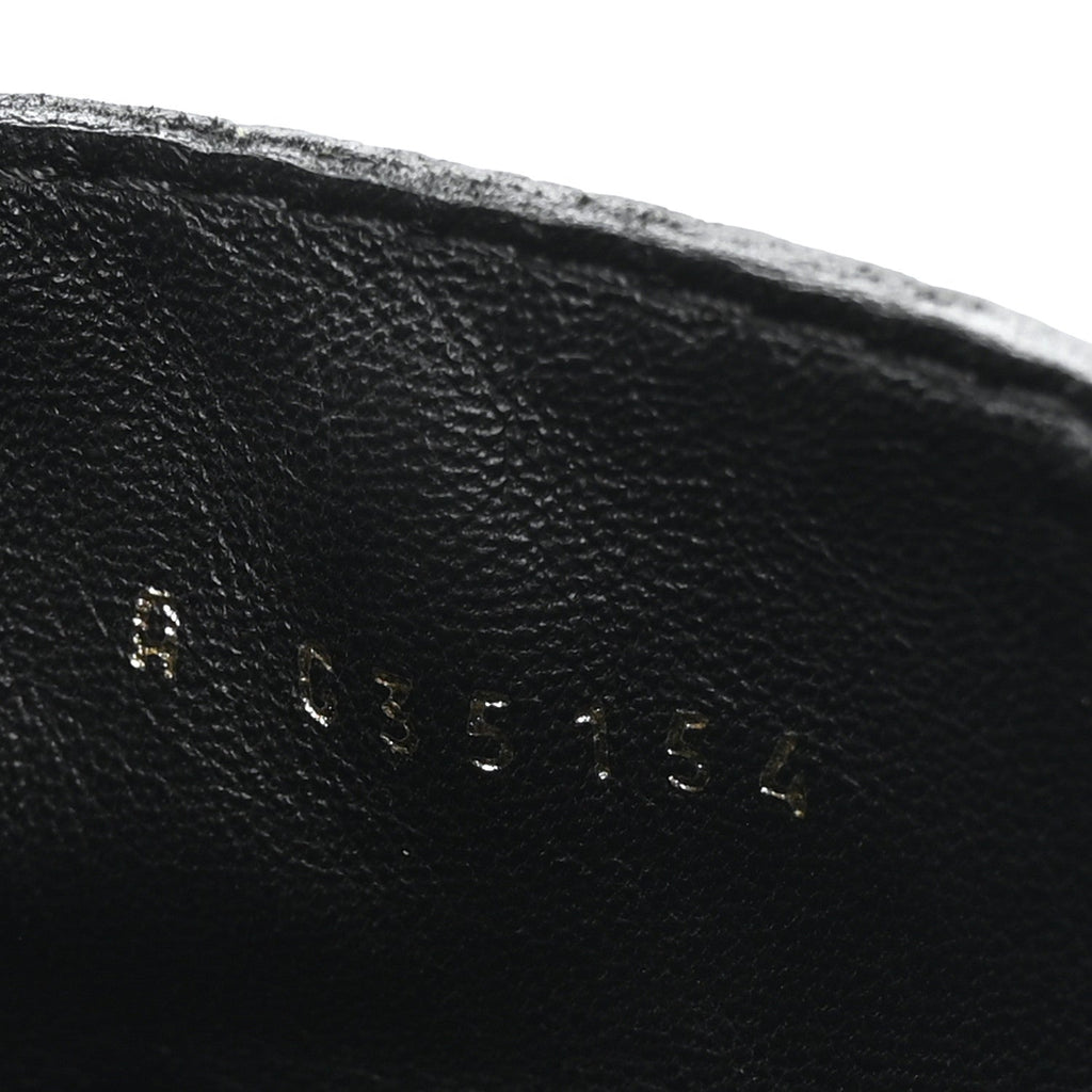 Shiny Calfskin Velvet Pearl Combat Short Boots 37.5 Black