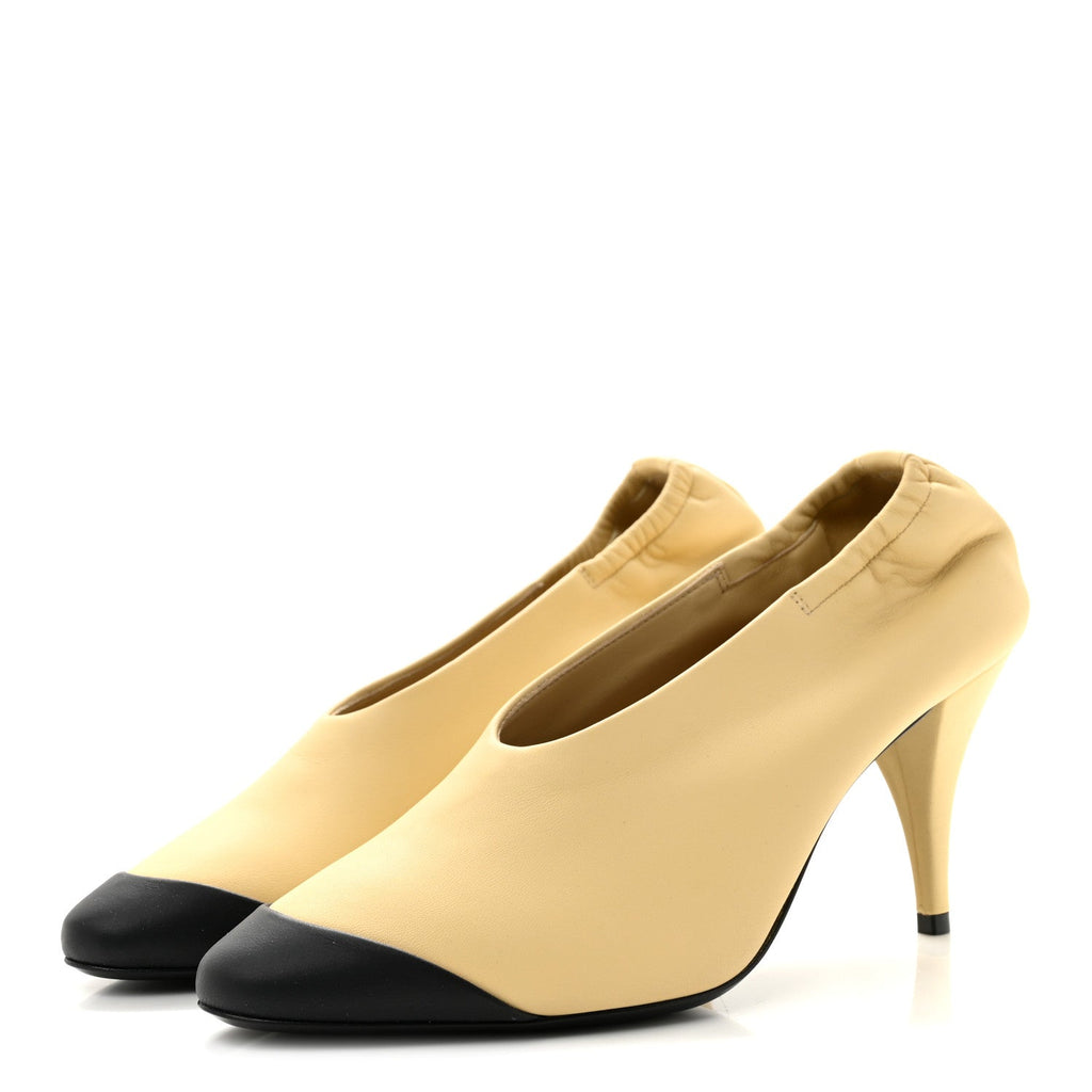 Lambskin Pumps 37 Light Beige Black