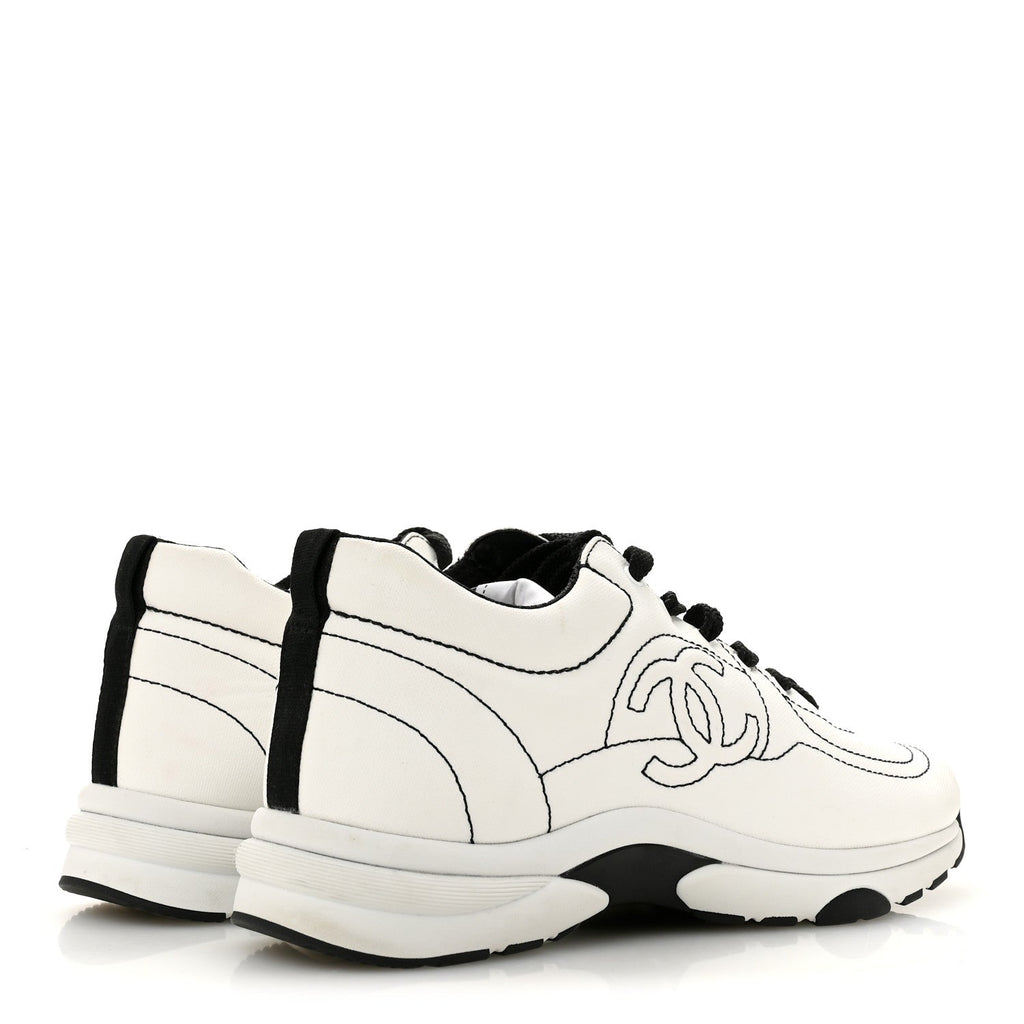 Cotton Womens CC Sneakers 39.5 White Black